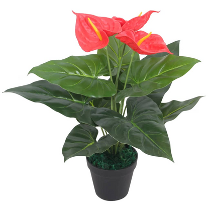 vidaXL Artificial Anthurium Plant with Pot 45 cm Red and Yellow