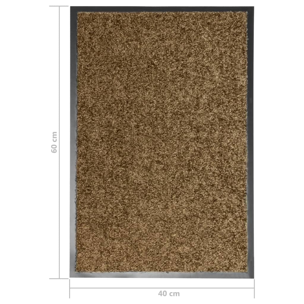 vidaXL Doormat Washable Brown 40x60 cm