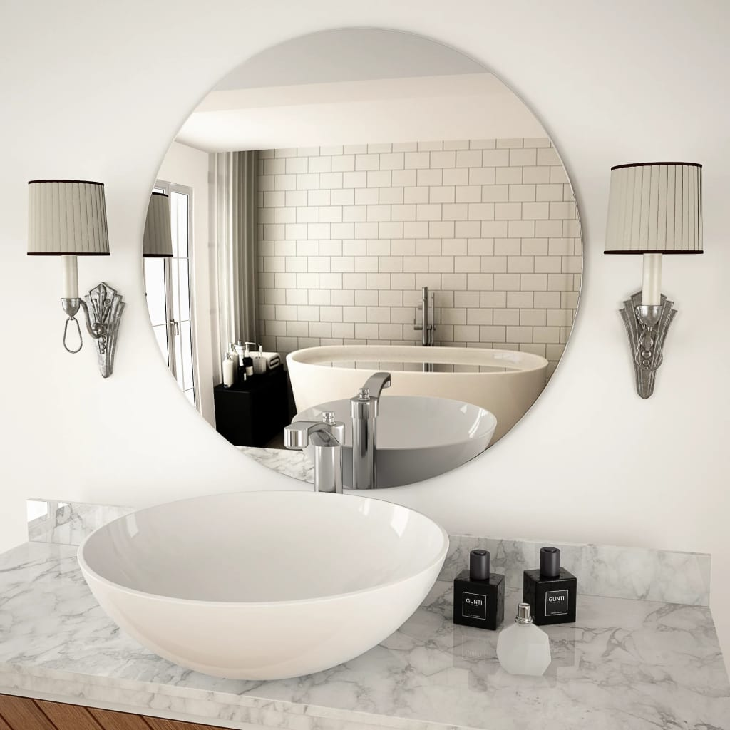 vidaXL Wall Mirror 27.6" Round Glass