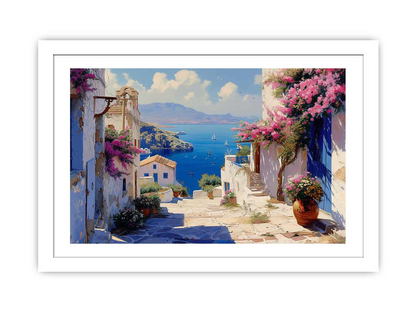 Greek Village  Framed Print