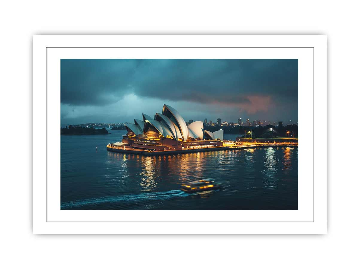 Opera House Black and  white Framed Print