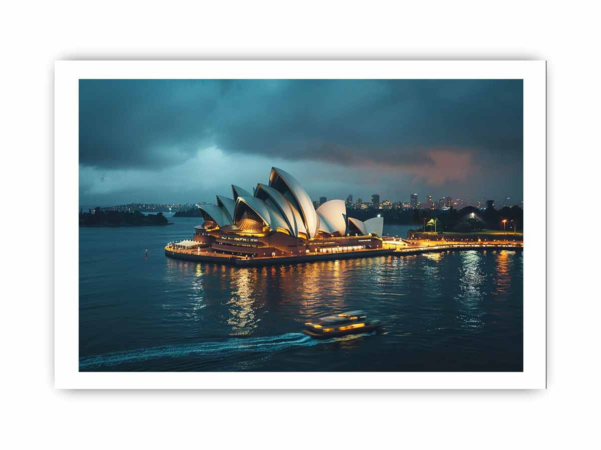 Opera House Black and  white Framed Print