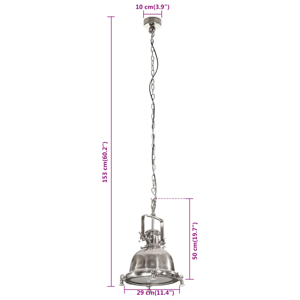 vidaXL Pendant Lighting 29x29x153 cm Aluminium