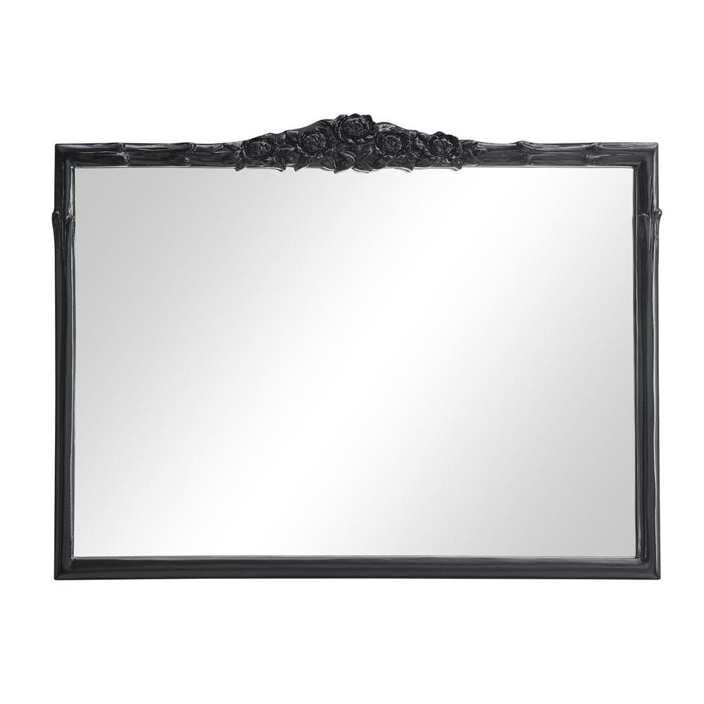 Sylvie French Provincial Rectangular Mantle Mirror Black