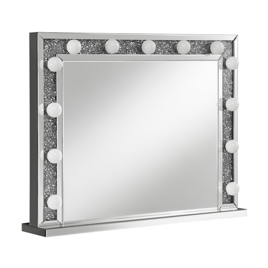 Wilmer Rectangular Table Mirror with Lighting Silver