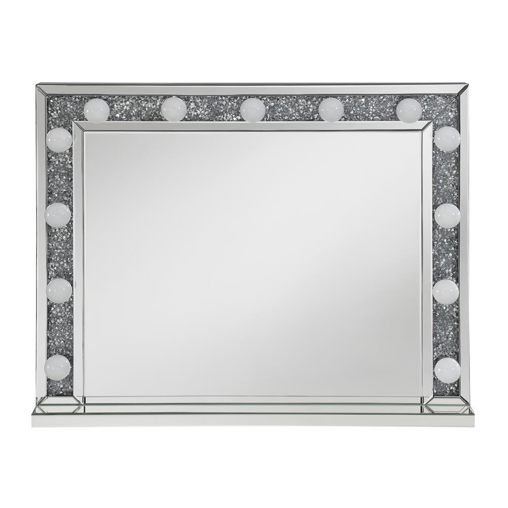 Wilmer Rectangular Table Mirror with Lighting Silver