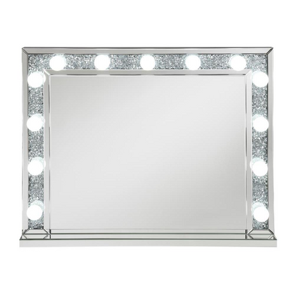 Wilmer Rectangular Table Mirror with Lighting Silver