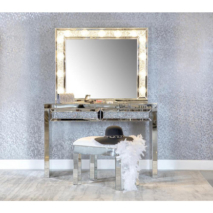 Wilmer Rectangular Table Mirror with Lighting Silver