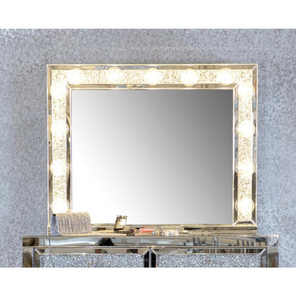 Wilmer Rectangular Table Mirror with Lighting Silver