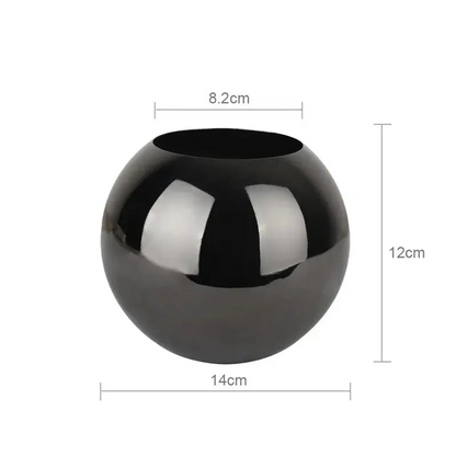 Round Glossy Metal Vase