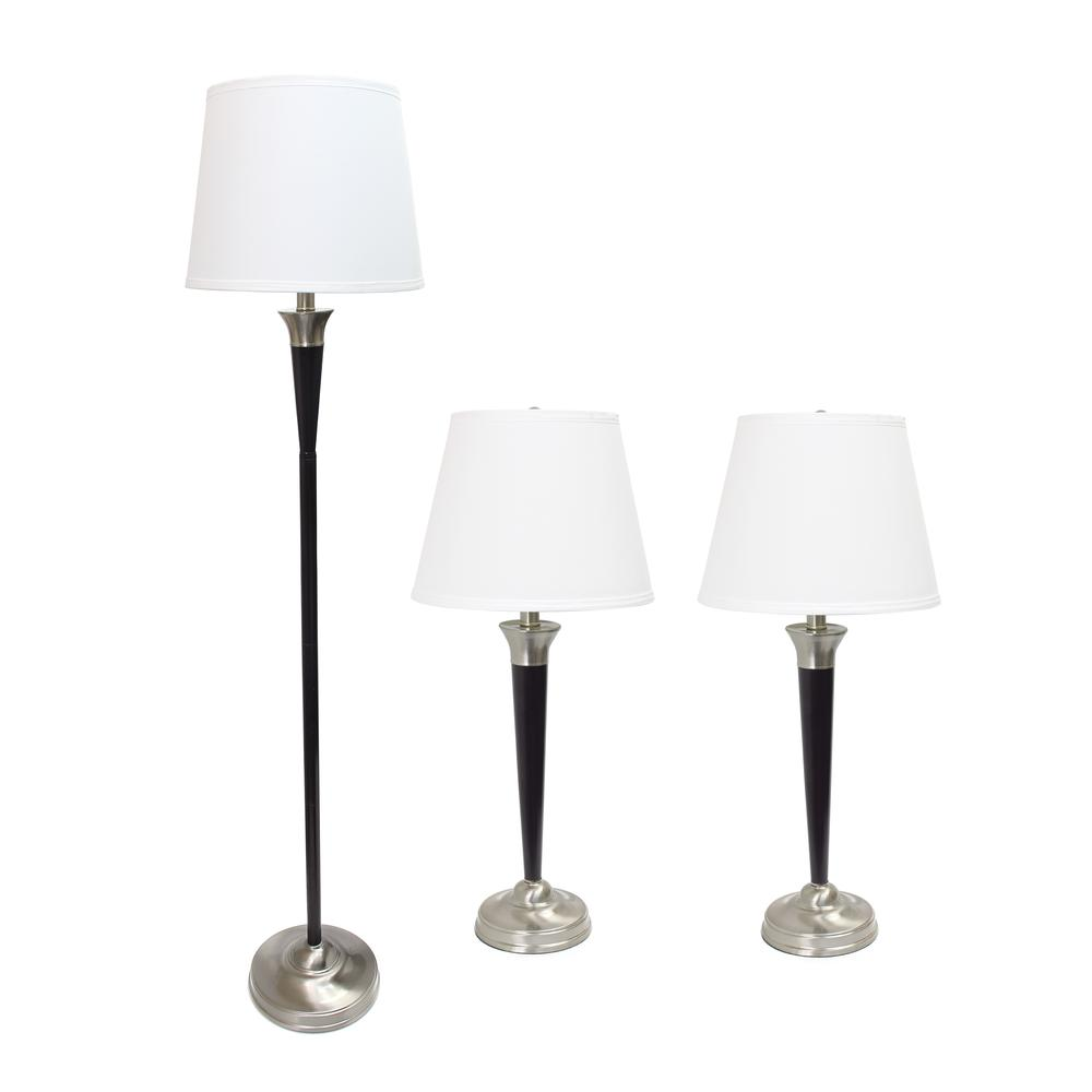 Perennial Modern Sonoma 3 Piece Metal Lamp Set (2 Table Lamps, 1 Floor Lamp)