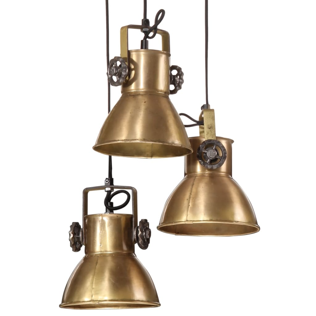 vidaXL Hanging Lamp 25 W Antique Brass 30x30x100 cm E27