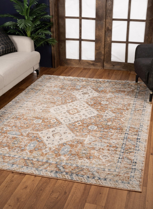 Noble GC_GEN7004 Rust 5 ft. 3 in. x 7 ft. 3 in. Area Rug