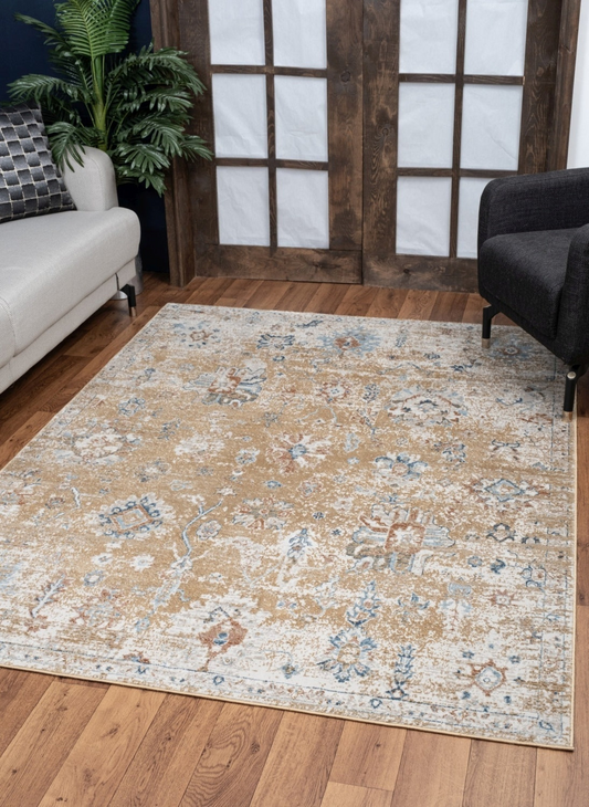 Noble GC_GEN7008 Gold 5 ft. 3 in. x 7 ft. 3 in. Area Rug