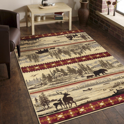 Nature's Nest GC_CBL3005 Multi 2 ft. 7 in. x 7 ft. 3 in. Lodge Area Rug