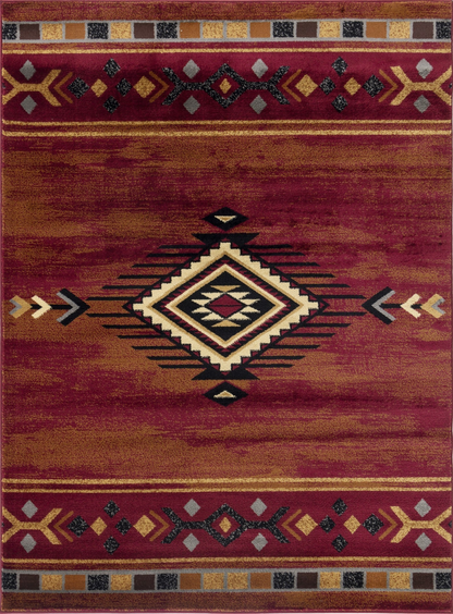 Tribes GC_YLS4002 Red 2 ft. 7 in. x 7 ft. 3 in. Southwest Area Rug