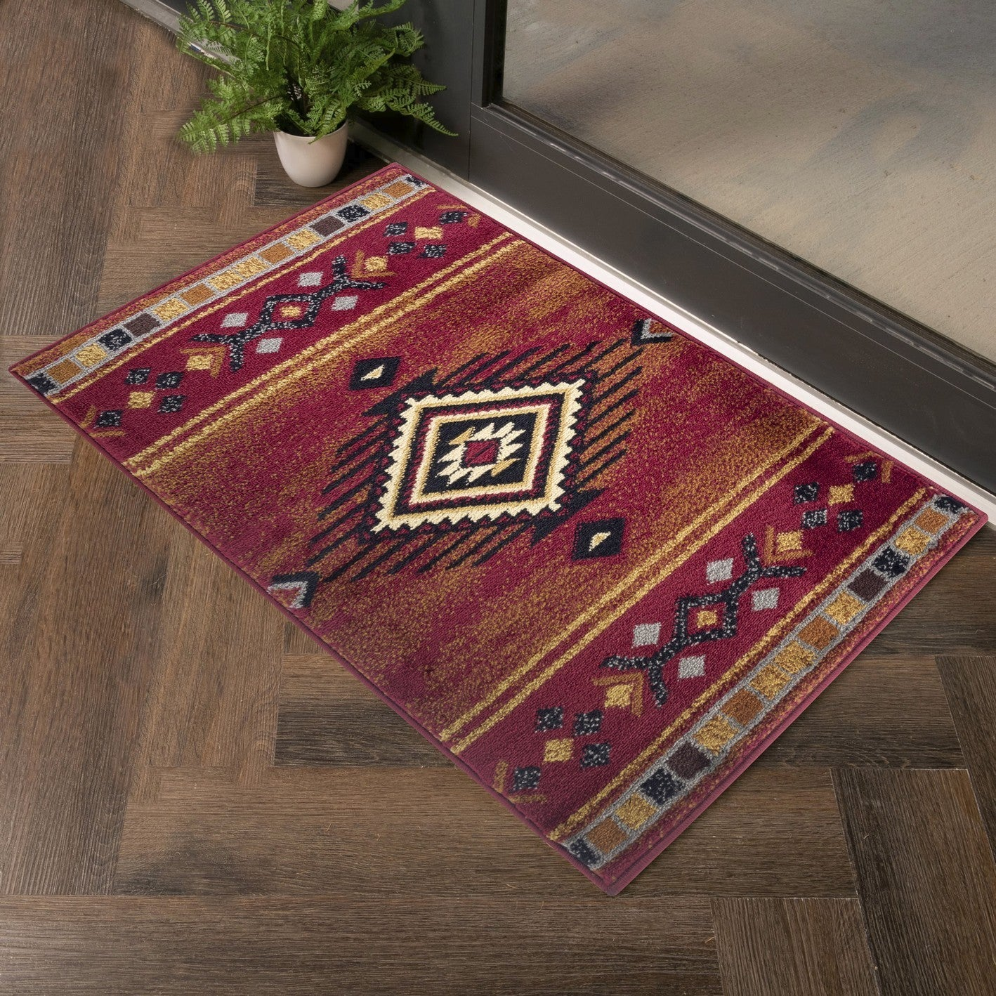 Tribes GC_YLS4002 Red 2 ft. 7 in. x 7 ft. 3 in. Southwest Area Rug