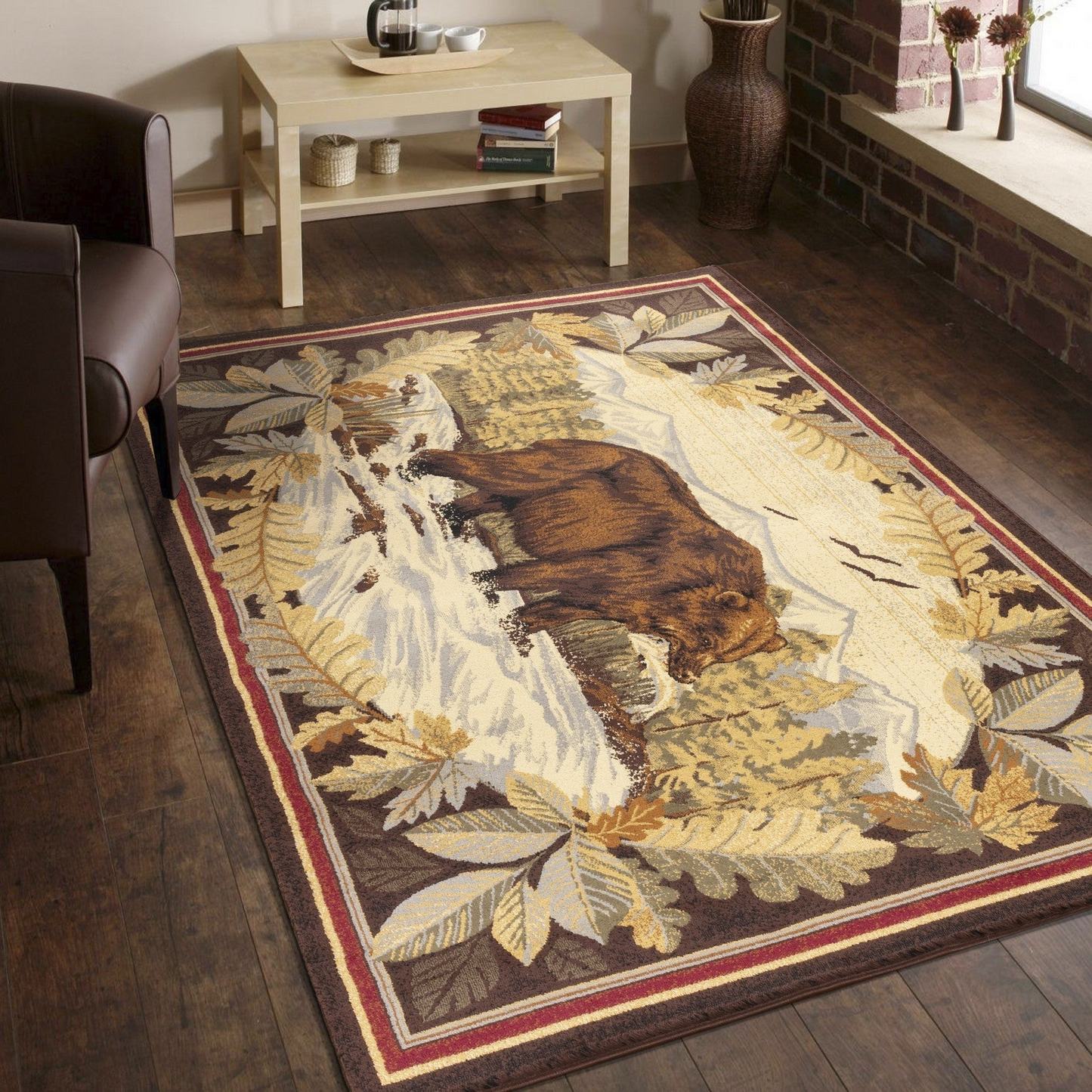 Nature's Nest GC_CBL3008 Multi 2 ft. 7 in. x 7 ft. 3 in. Lodge Area Rug