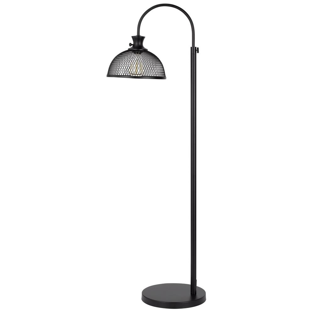 60W Lewiston Metal Downbridge Adjustable Floor Lamp With Mesh Shade