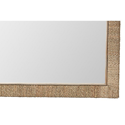 Geralyn Japandi Natural Seagrass Square Wall Mirror