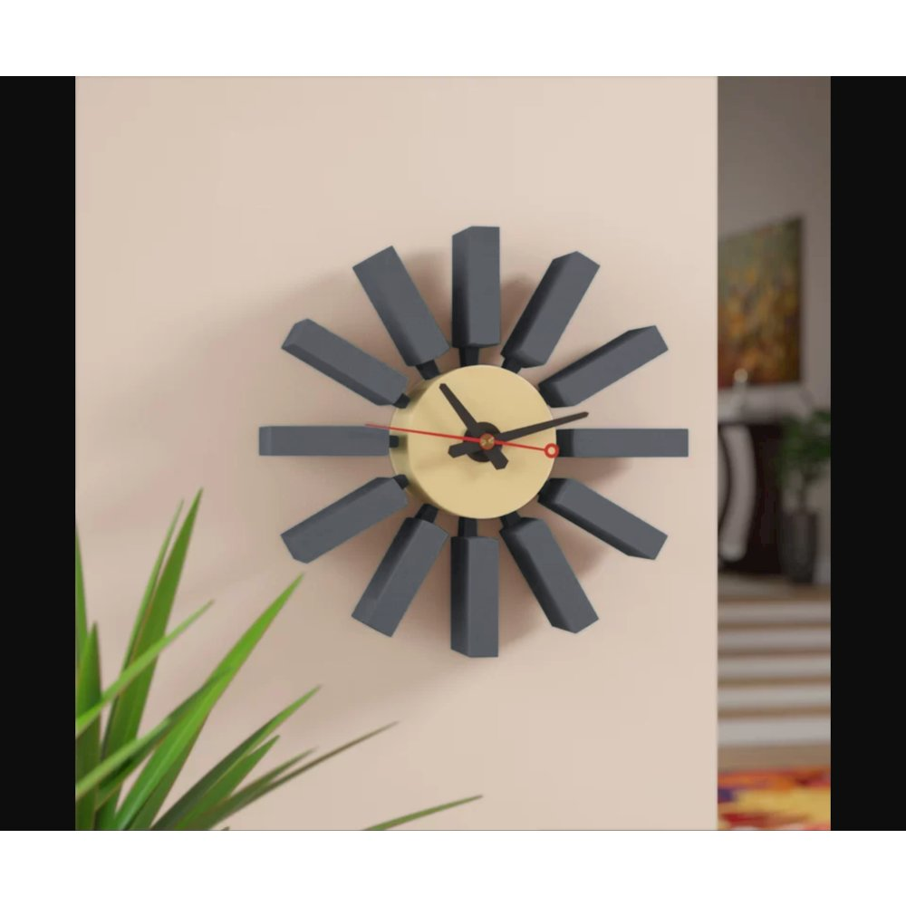 Vdara Modern Design Block Silent Non-Ticking Wall Clock