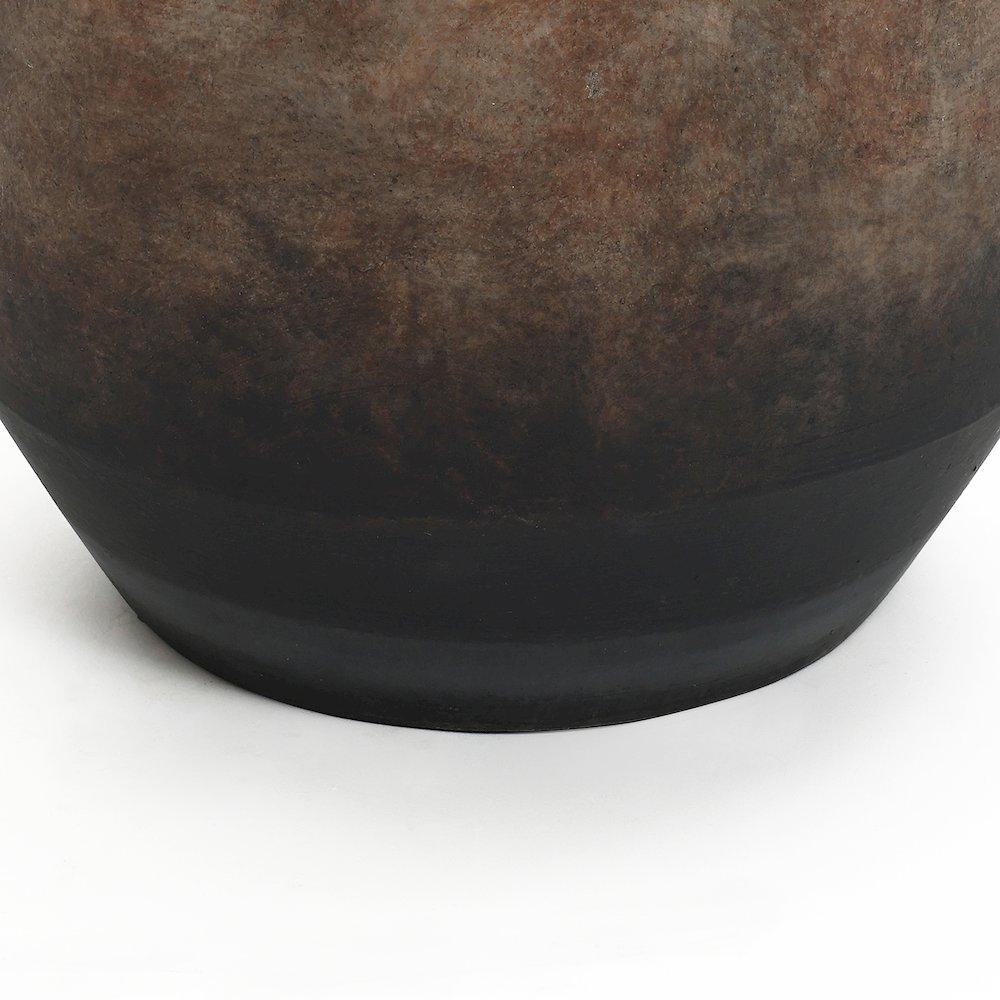 Brown Ombre Terracotta 9.6-Inch Round Vase