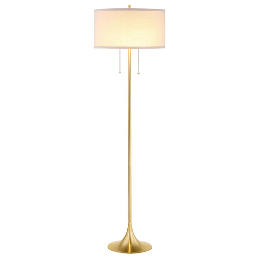 Elmira 65-inch Drum Shade Metal Floor Lamp Gold