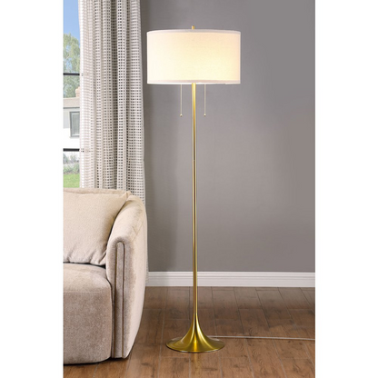 Elmira 65-inch Drum Shade Metal Floor Lamp Gold