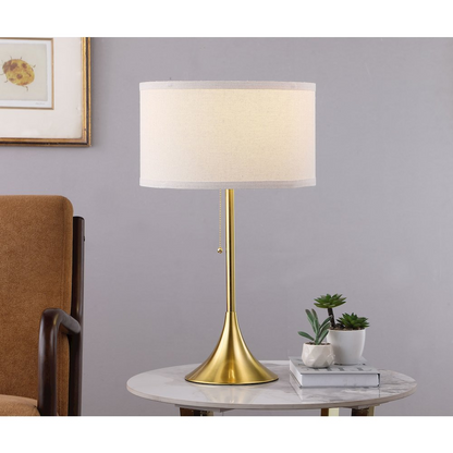 Elmira 24-inch Drum Shade Metal Table Lamp Gold