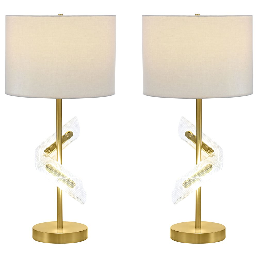 Kingsley 30-inch Drum Shade Table Lamp Gold (Set of 2)