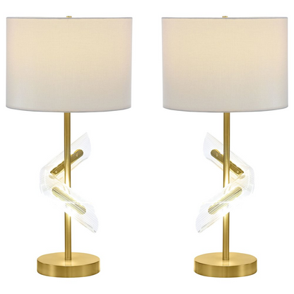 Kingsley 30-inch Drum Shade Table Lamp Gold (Set of 2)