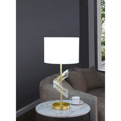 Kingsley 30-inch Drum Shade Table Lamp Gold (Set of 2)