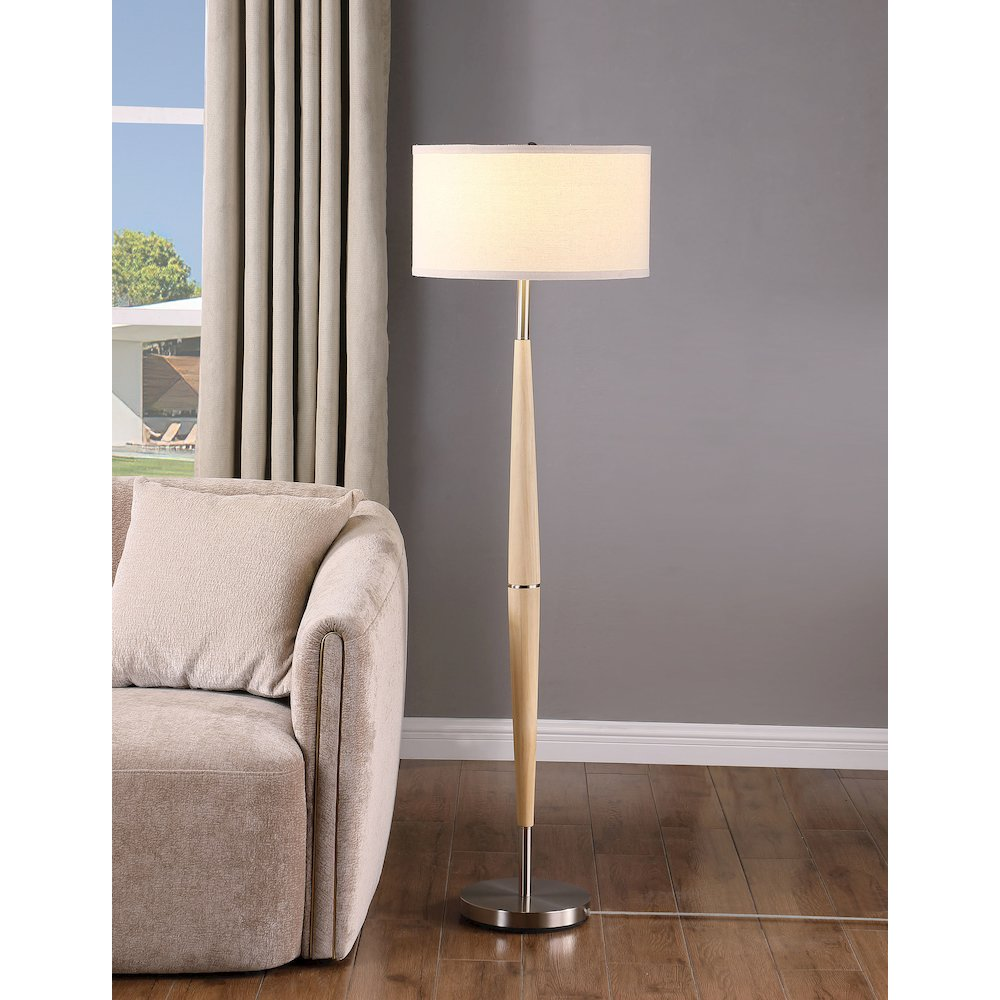 Flanary 58-inch Drum Shade Tapered Floor Lamp Natural