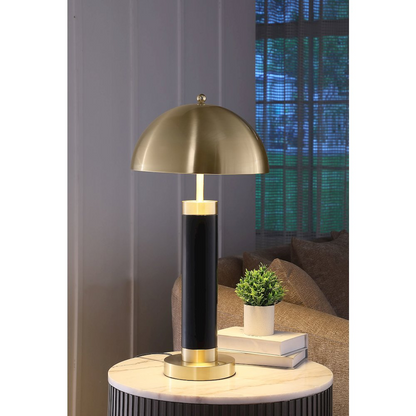 Conroe 28-inch Dome Shade Pillar Table Lamp Black (Set of 2)