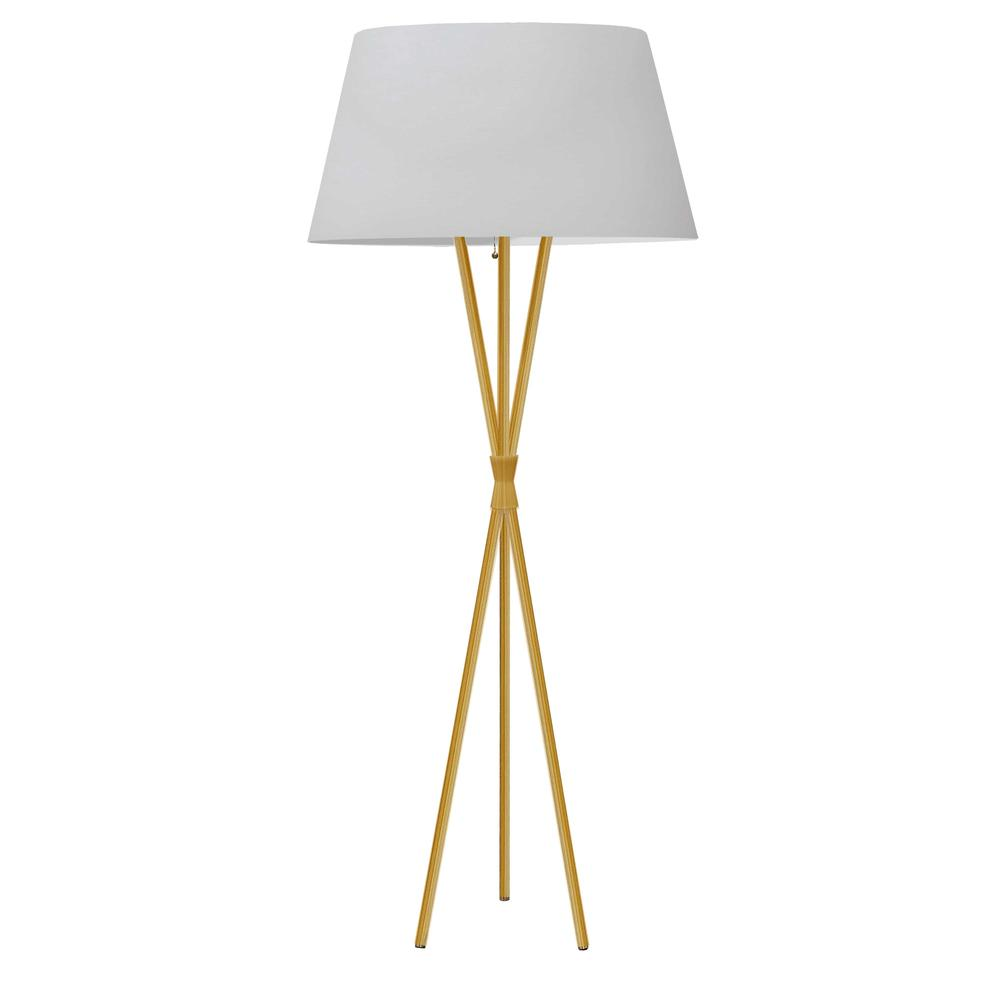 1LT Floor Lamp, ABG, WH Shade