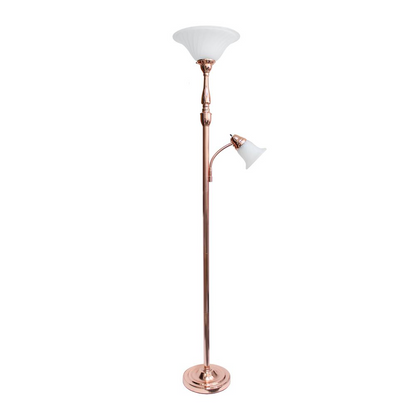 Lalia Home Torchiere Floor Lamp with Reading Light