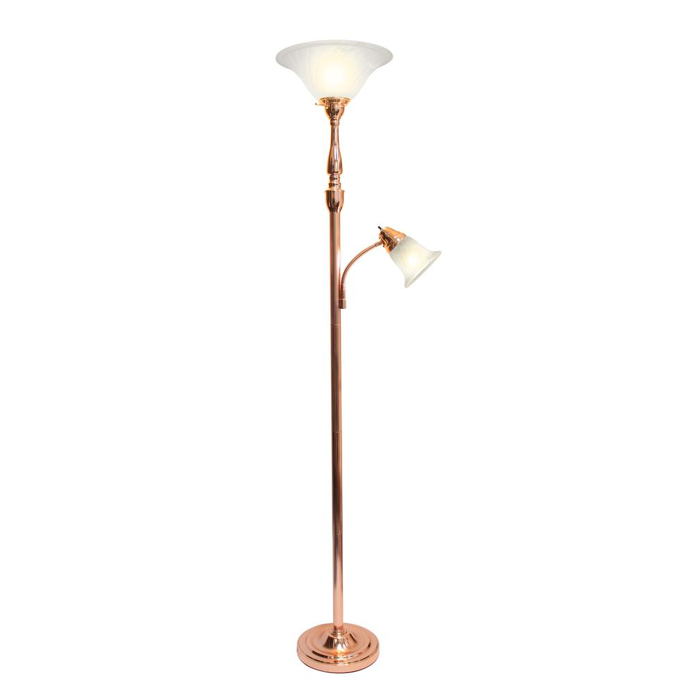 Lalia Home Torchiere Floor Lamp with Reading Light