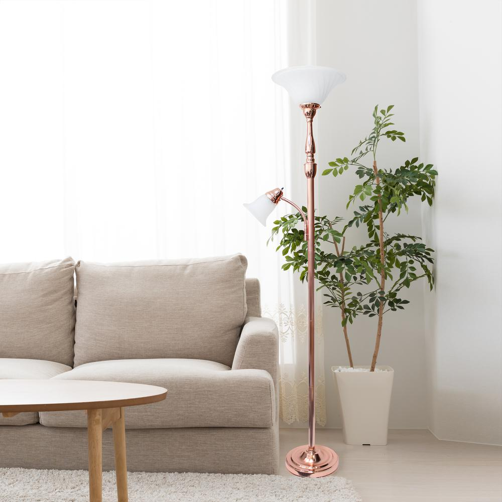 Lalia Home Torchiere Floor Lamp with Reading Light